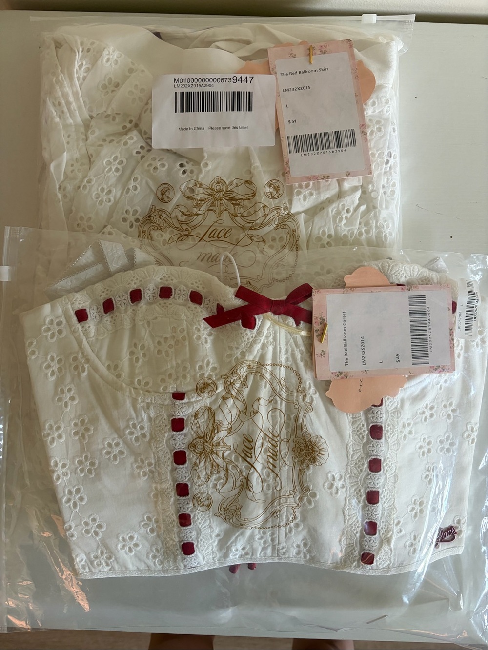 NEW LaceMade Red Ballroom Set - Picture 12 of 13